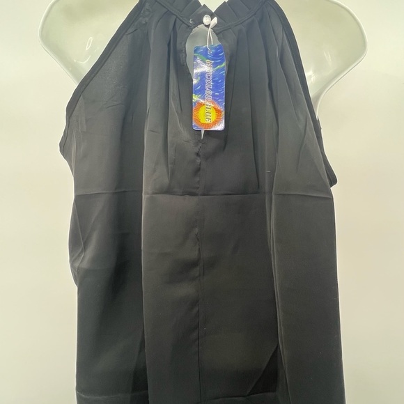 My Color Blue Elegant Black Halter Top Size M NWT - Picture 5 of 5